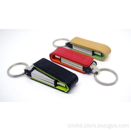 Leather USB Flash Drive with Hot Stamping Logo (LE013)